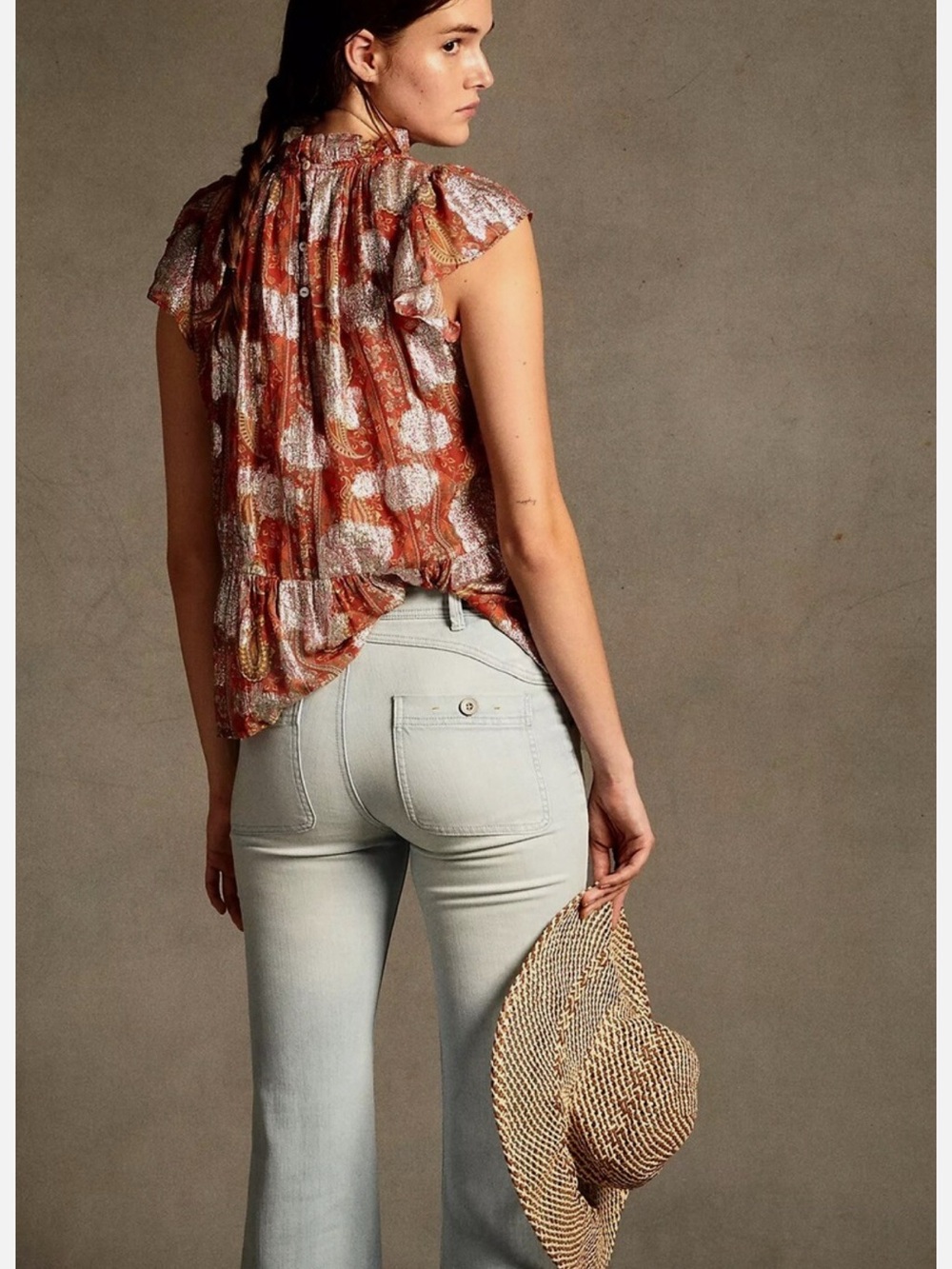 Anthropologie LET ME BE Vanna Shimmer Blouse NWT